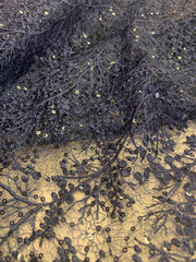 Broderie Cu Insertie De Paiete Fine, Bleumarin