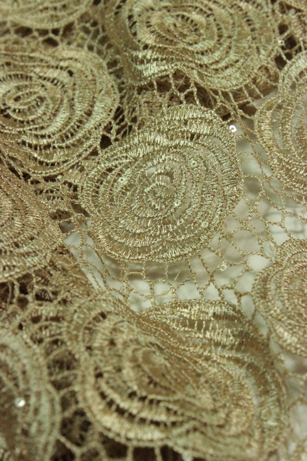 Broderie Cu Paiete Fine, Bej