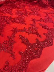 Broderie Cu Paiete Fine, Rosu