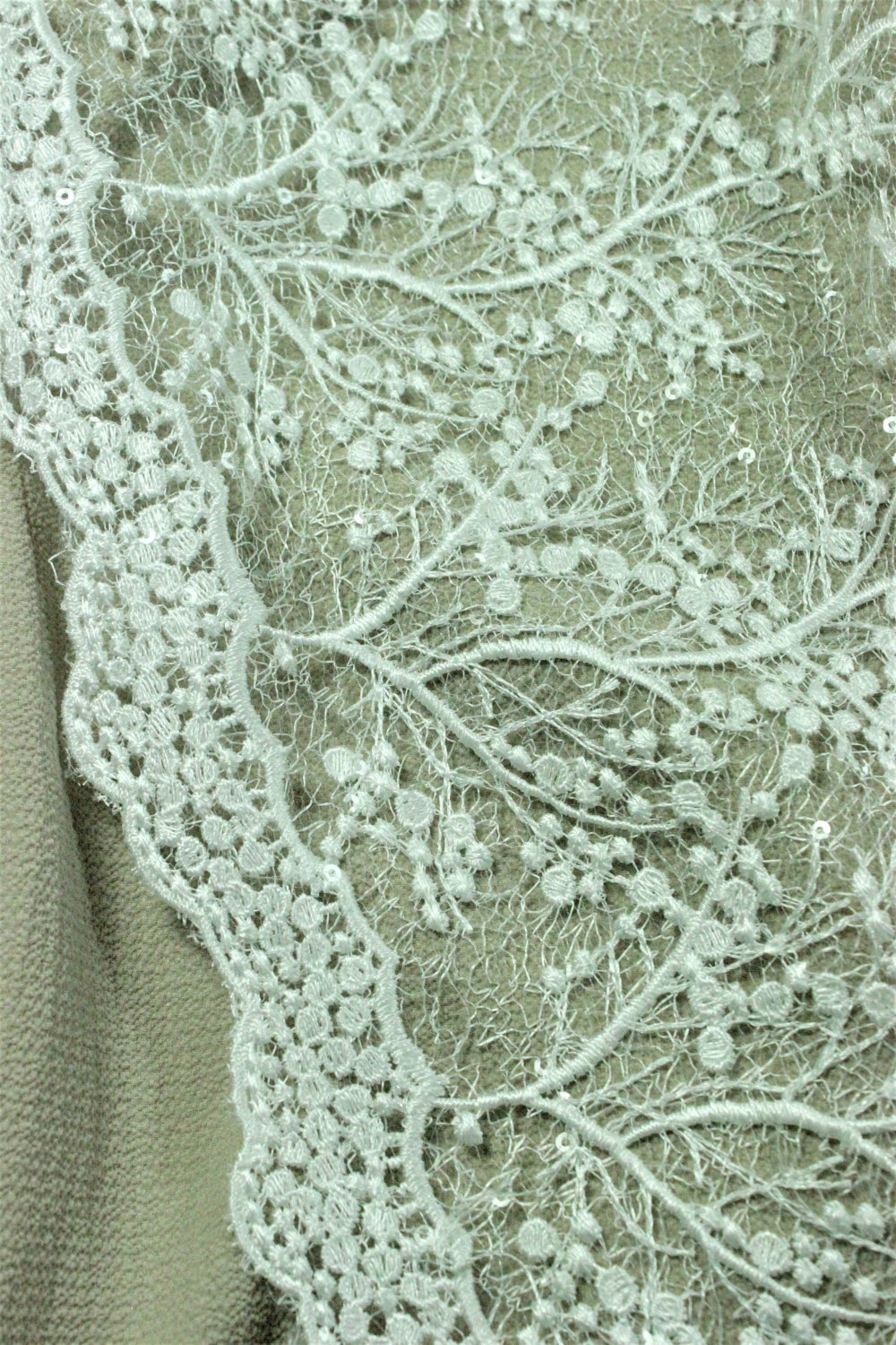 Broderie Ivoire Cu Paiete Fine Transparente