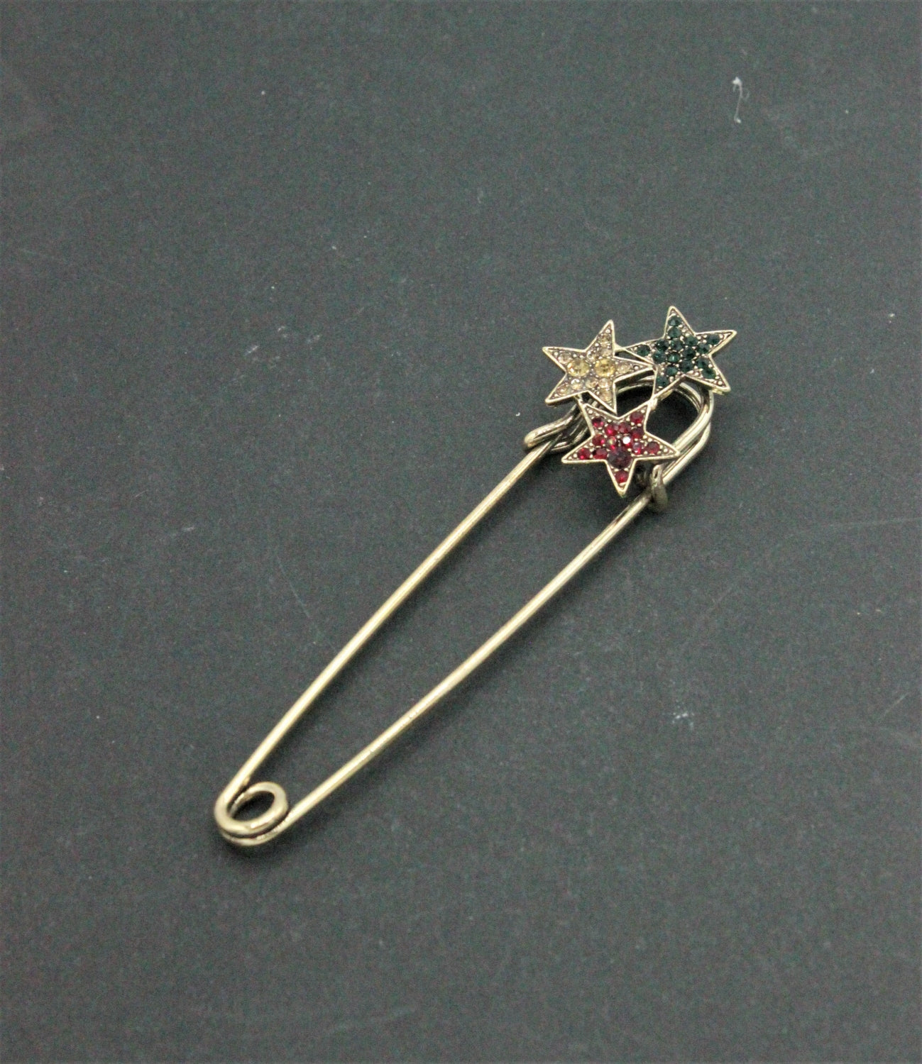 Brosa Cu Pietre, 10cm, Auriu