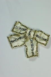 Brosa Din Saten Cu Margele Si Pietre 7x5cm