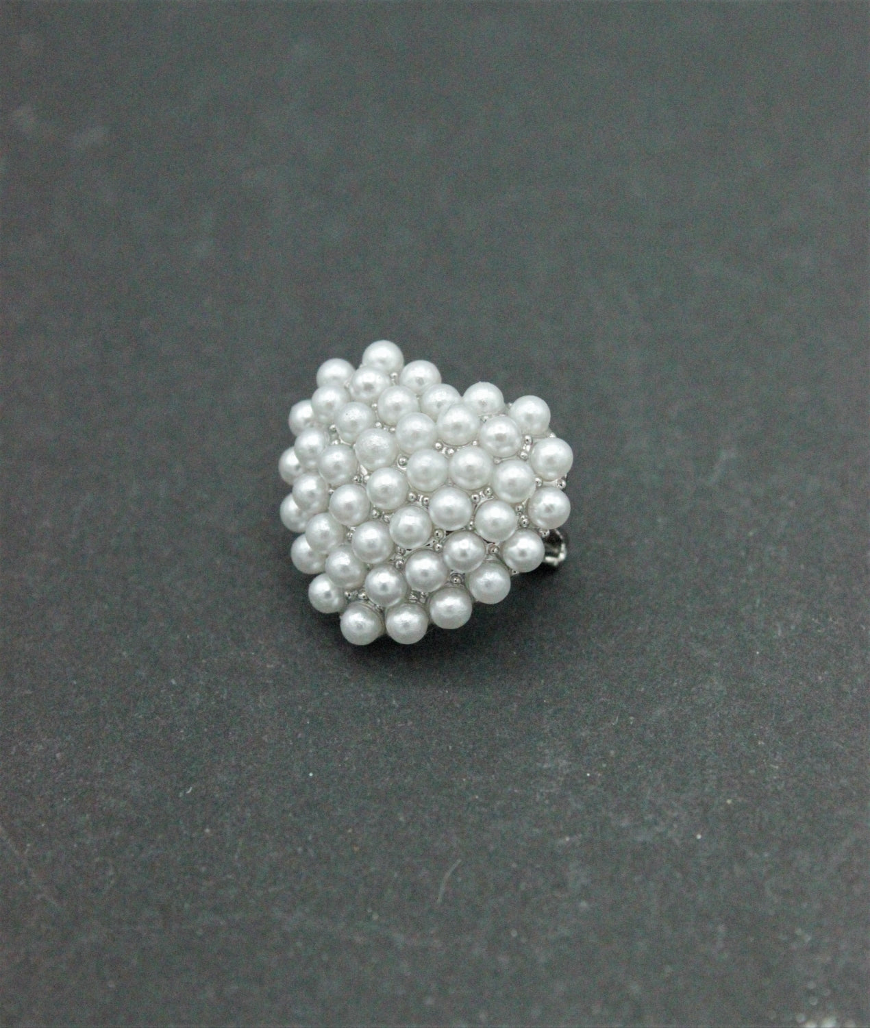 Brosa Inima Cu Perle, 18mm,