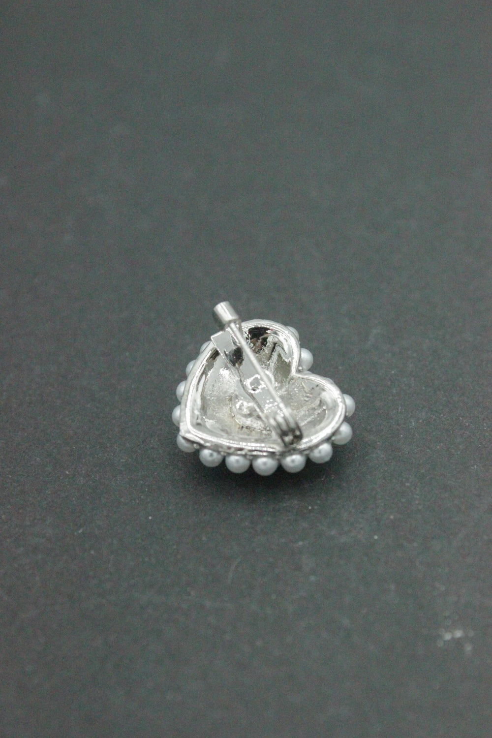 Brosa Inima Cu Perle, 18mm,