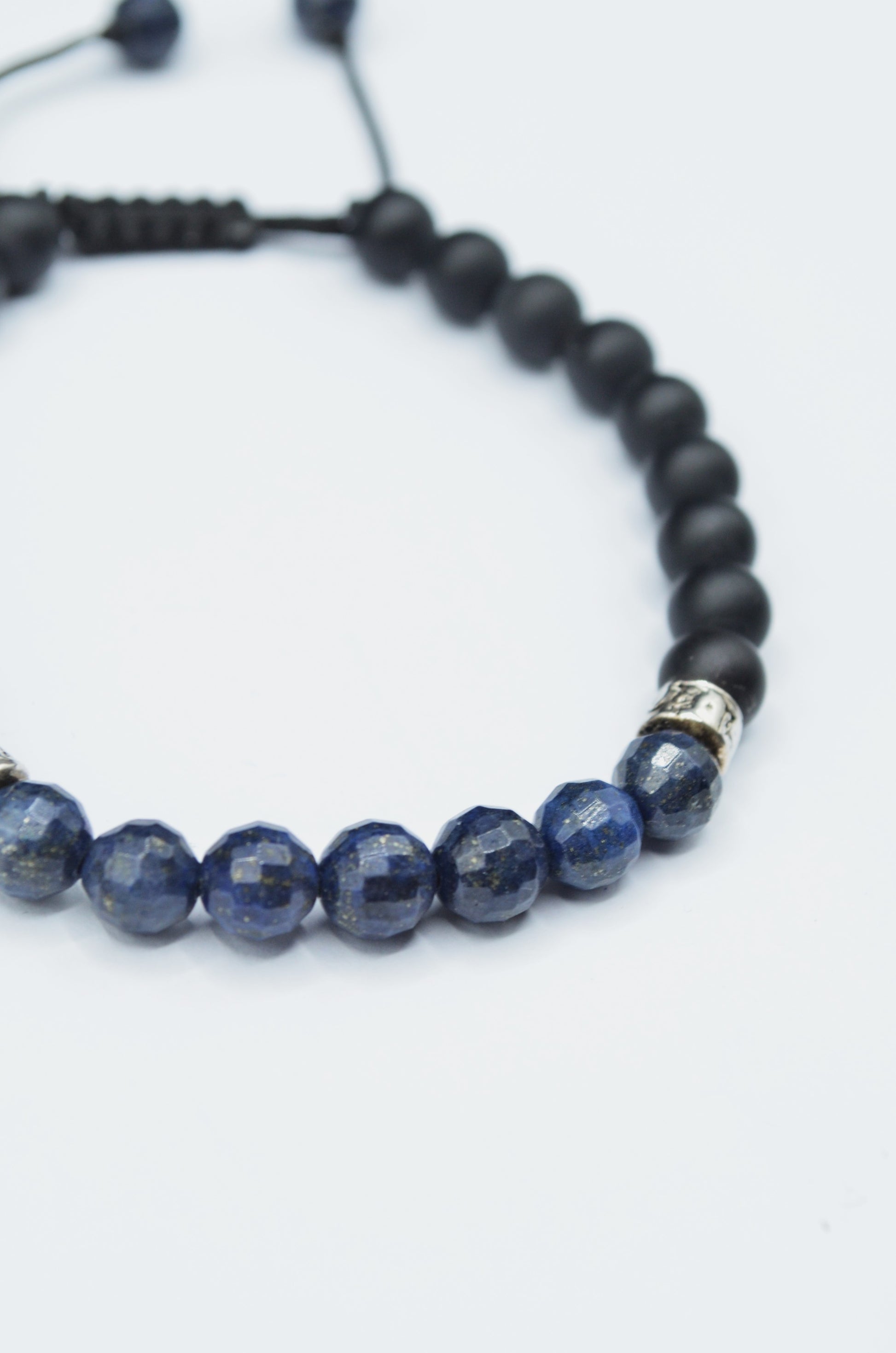 Bratara Cu Pietre Semipretioase  Lapis Lazuli, Onix Mat Si Argint