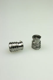 Capete Snur 5mm, Plastic, Argintiu Inchis, (2Buc)