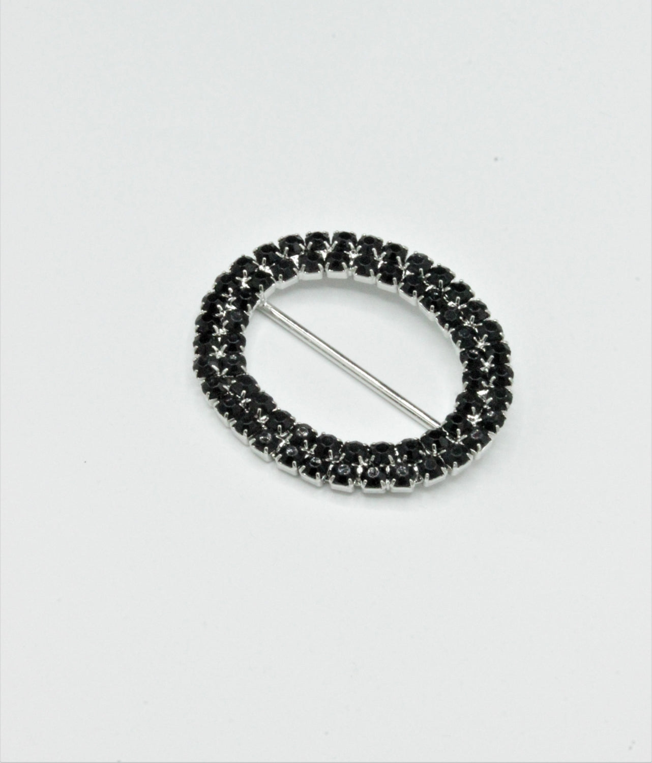 Catarama Cu Strasuri Ovala, 40mm, Negru