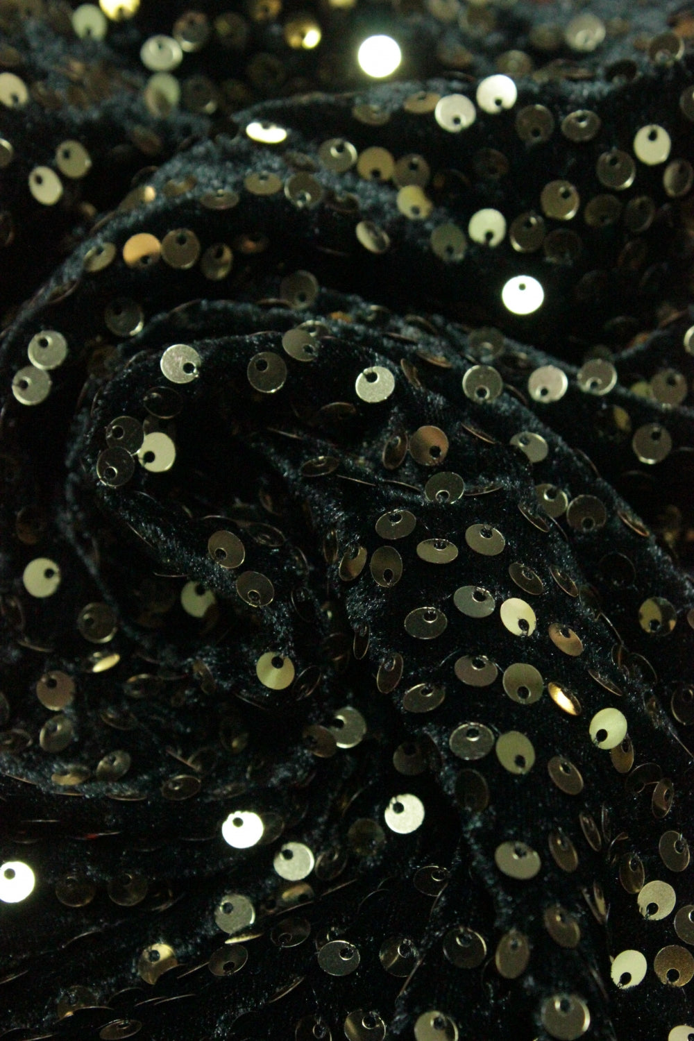 Catifea Elastica Neagra Cu Paiete Aurii