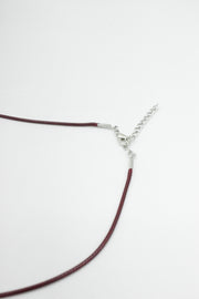 Colier Din Snur Cerat , 45cm, Grena