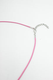 Colier Din Snur Cerat , 45cm, Roz
