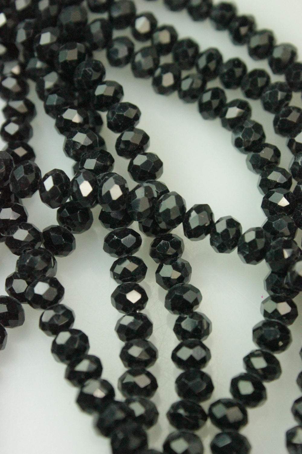 Cristale Fatetate, 6x5mm, (18gr/Sirag), Negru