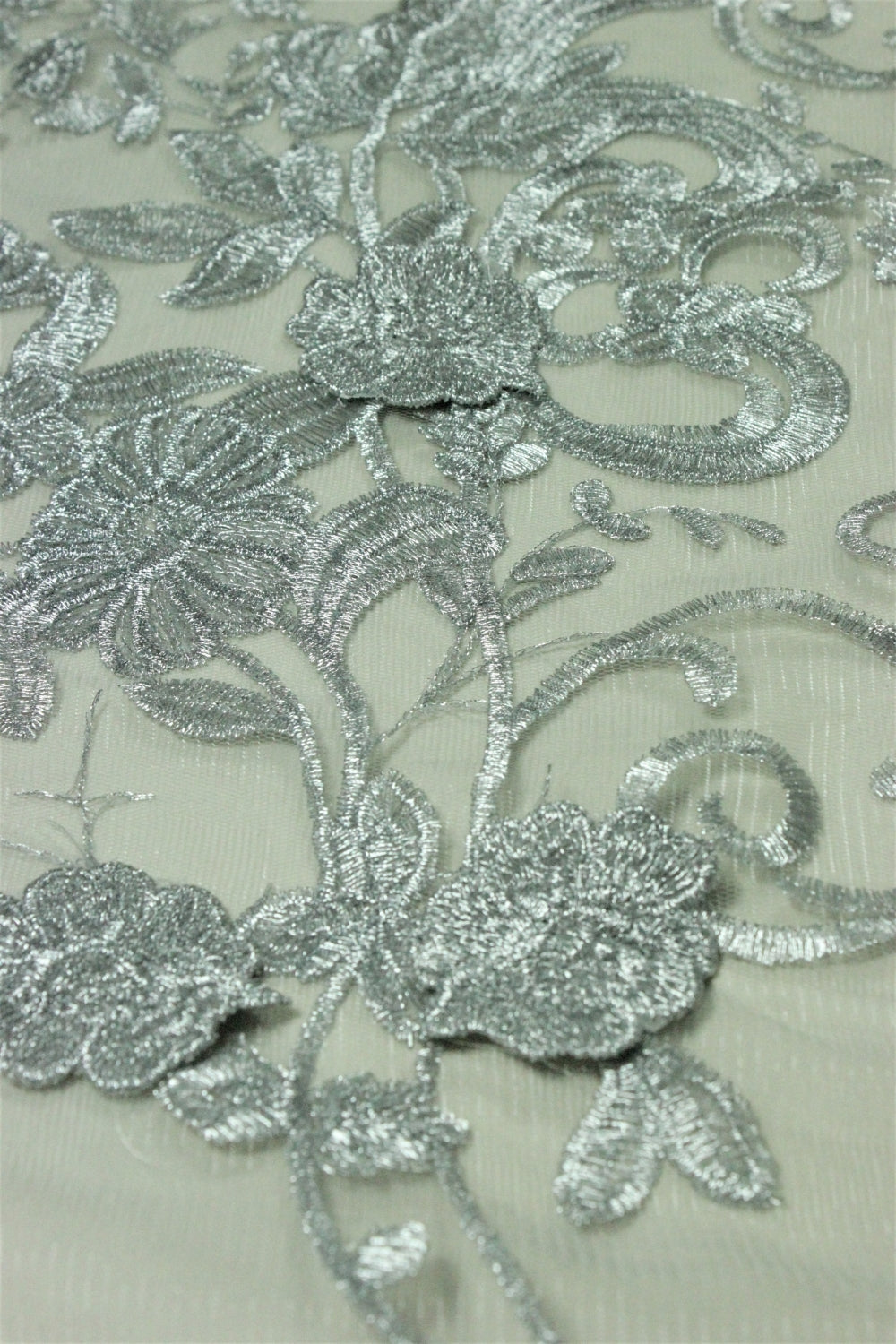 Cupon Broderie 3D, Argintiu, 130x135cm