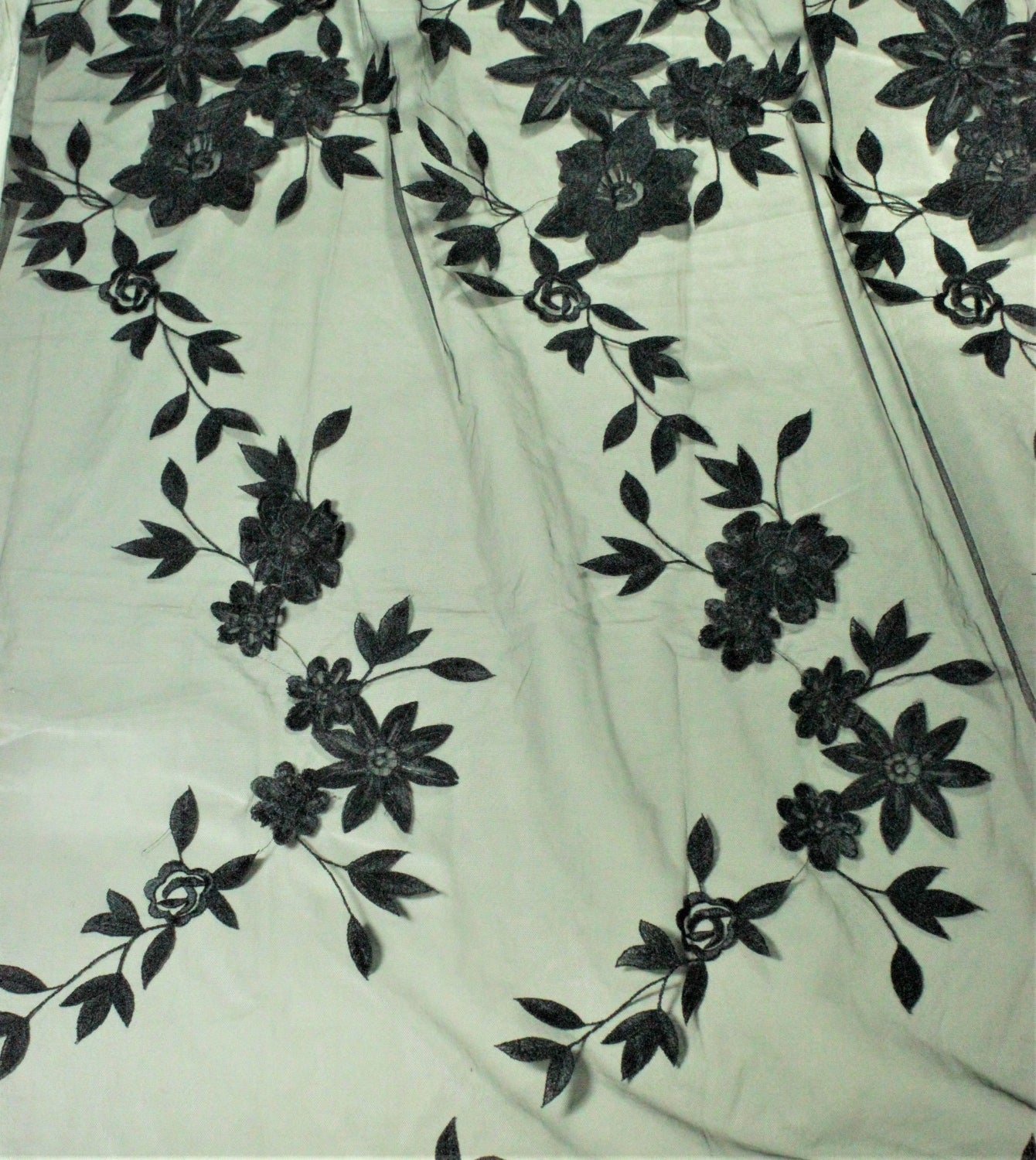 Cupon Broderie Negru, 80x130cm