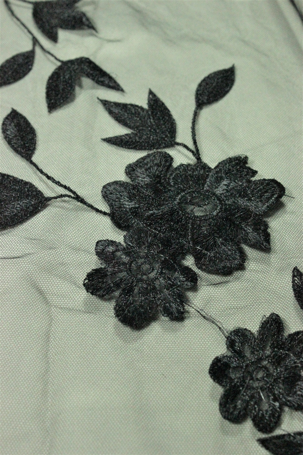 Cupon Broderie Negru, 80x130cm