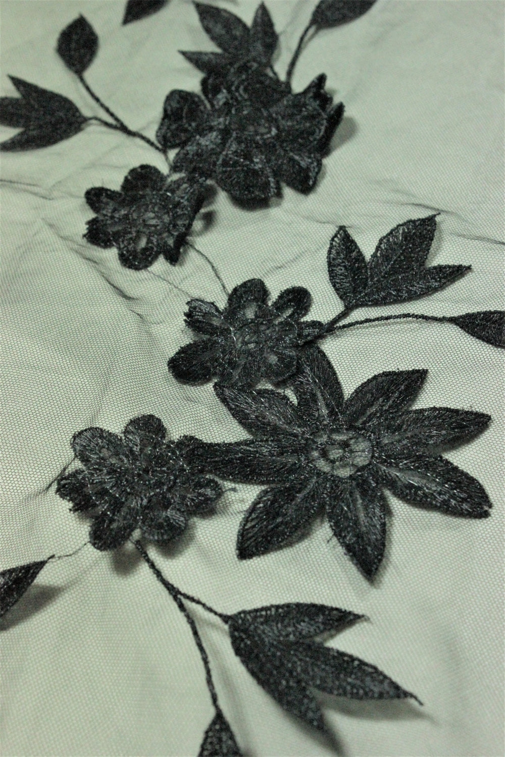 Cupon Broderie Negru, 80x130cm
