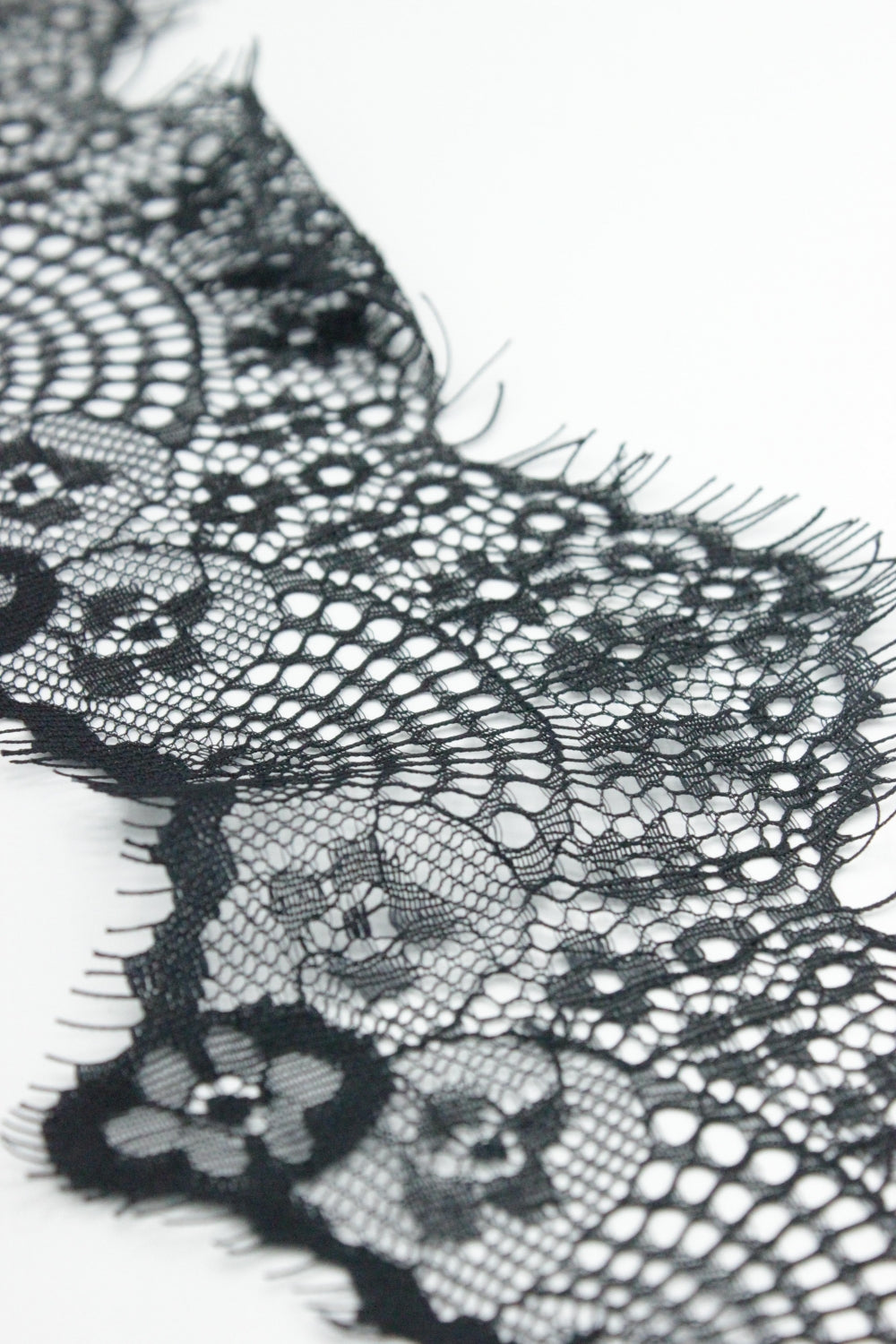 Dantela Chantilly 300 x 8cm, Negru