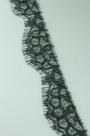 Dantela Chantilly 45mm, Negru, Bucata de 150cm