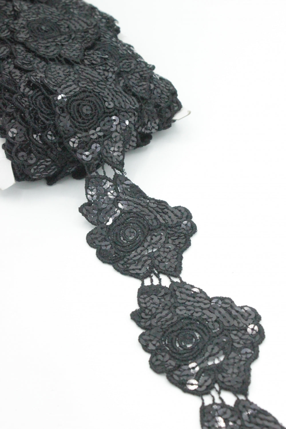 Dantela Cu Paiete, 6cm, Negru