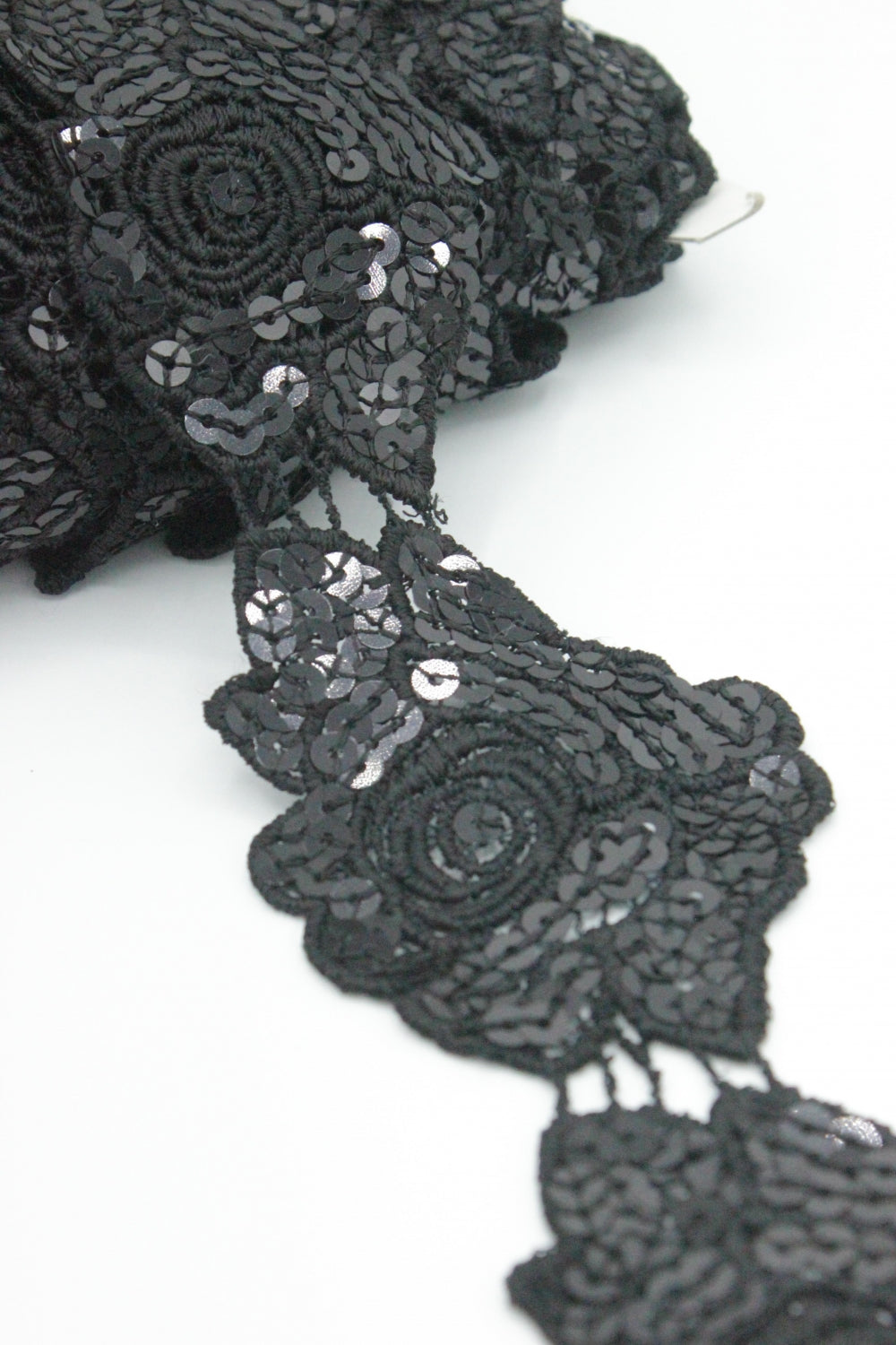 Dantela Cu Paiete, 6cm, Negru