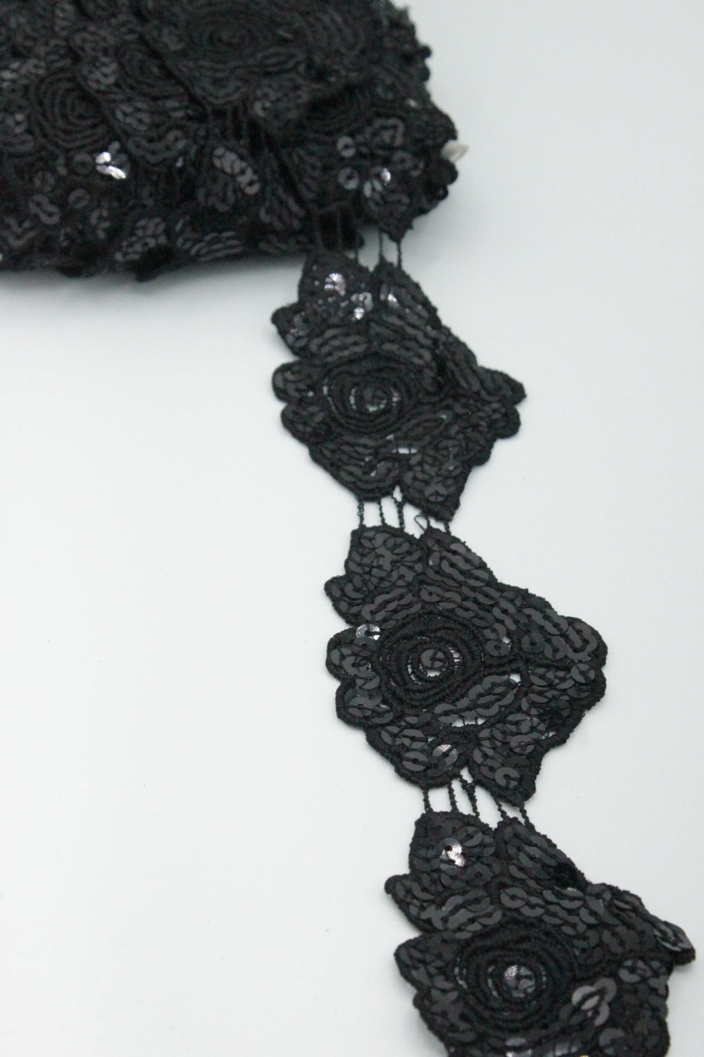 Dantela Cu Paiete, 6cm, Negru