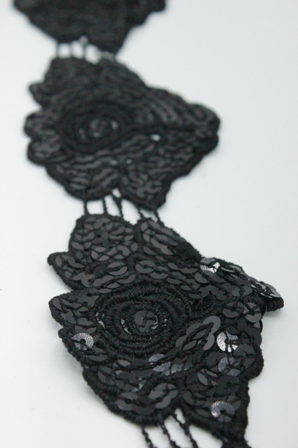 Dantela Cu Paiete, 6cm, Negru