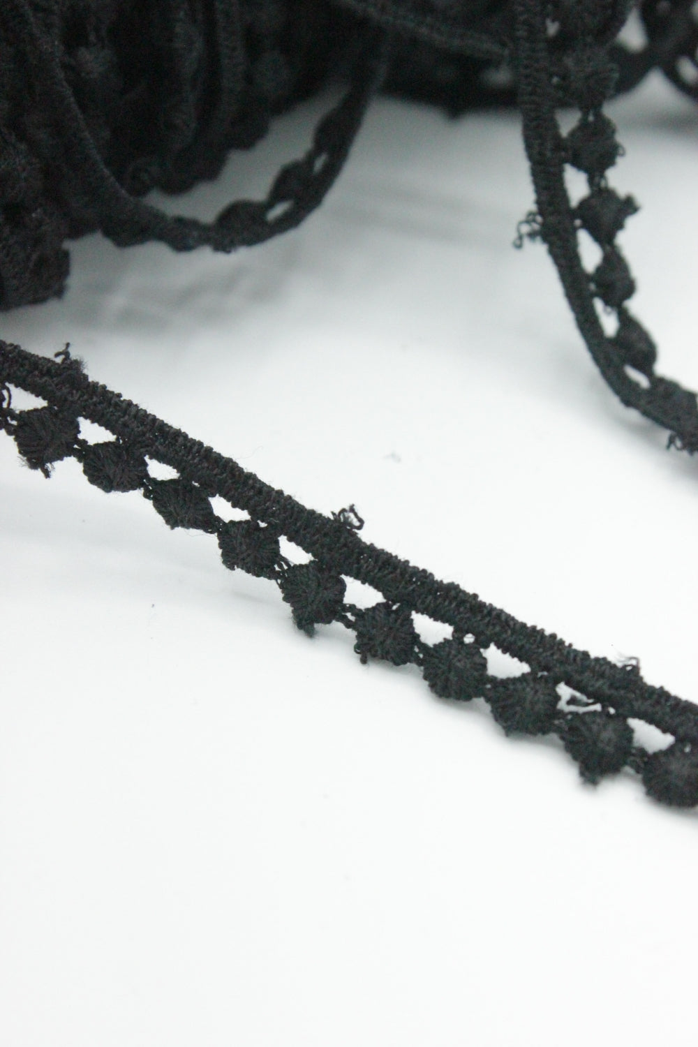 Dantela De Bumbac, 10mm, Negru