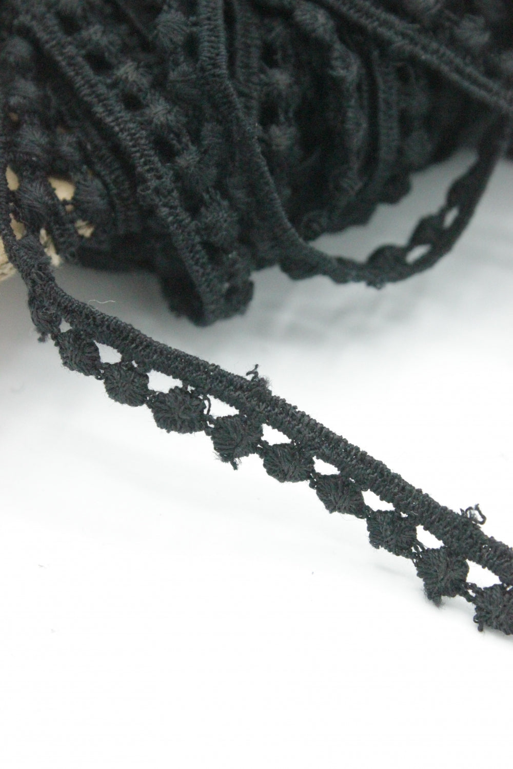 Dantela De Bumbac, 10mm, Negru