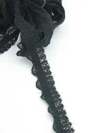 Dantela De Bumbac, 26mm, Negru