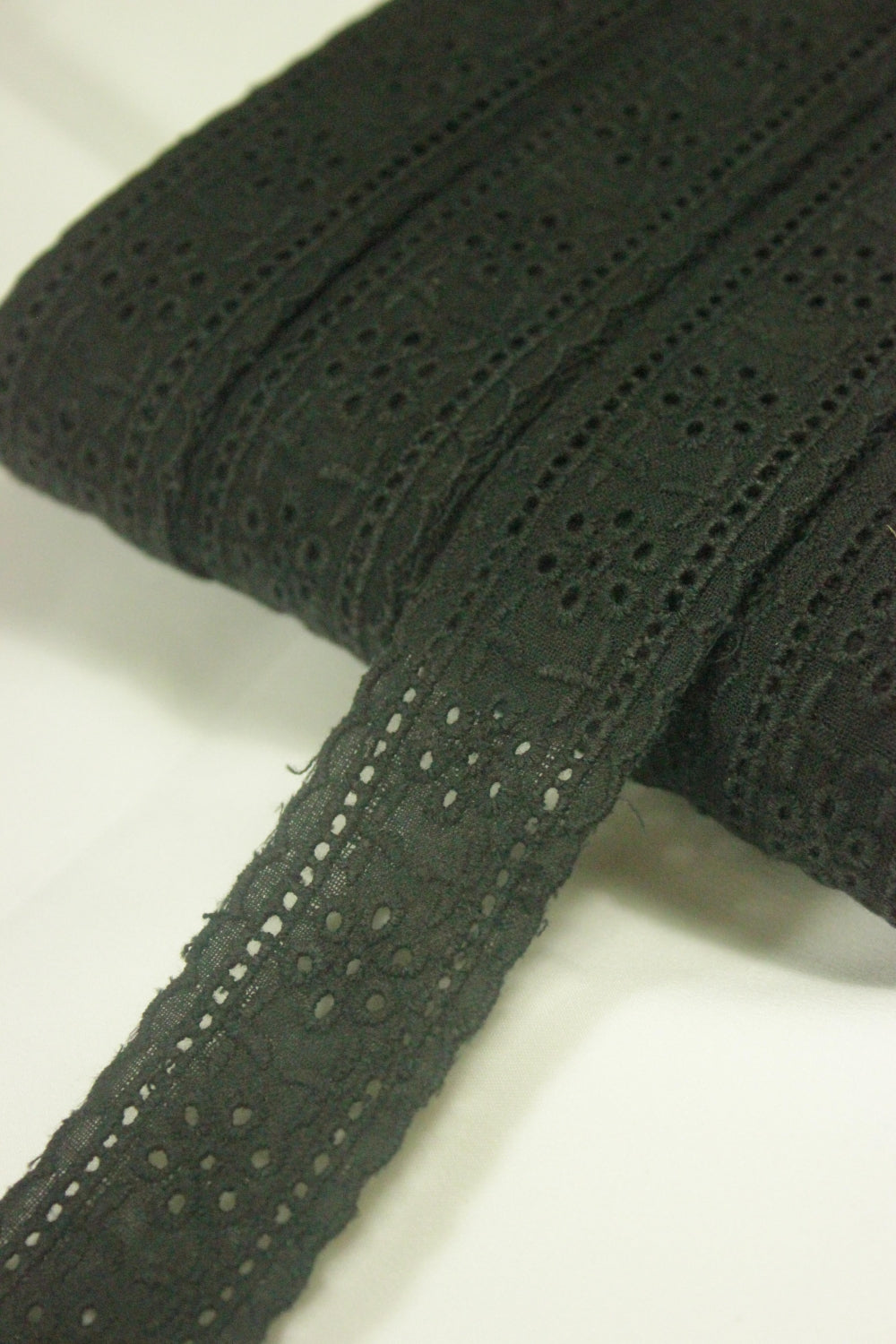 Dantela de bumbac, Negru, 3.50cm