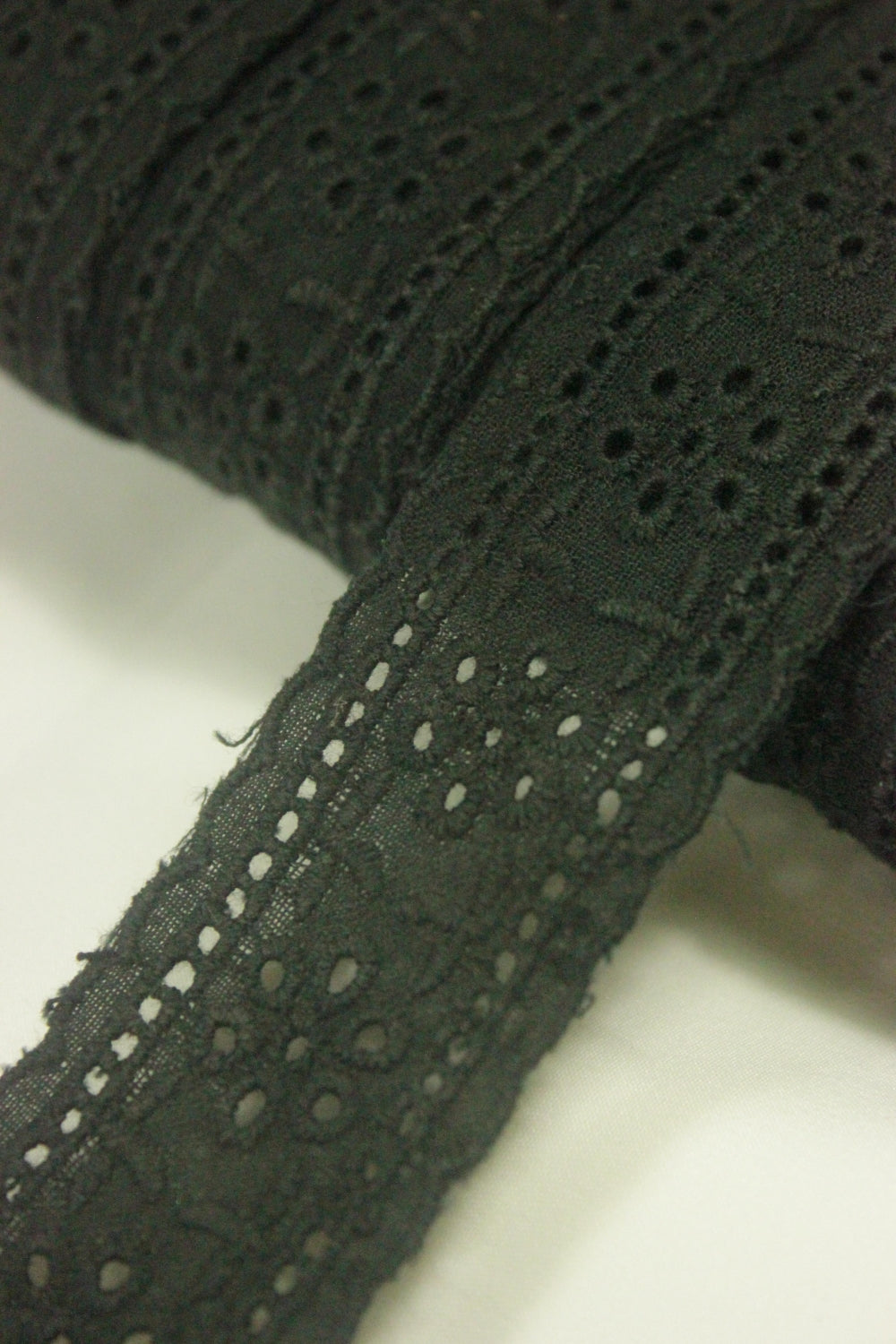 Dantela de bumbac, Negru, 3.50cm