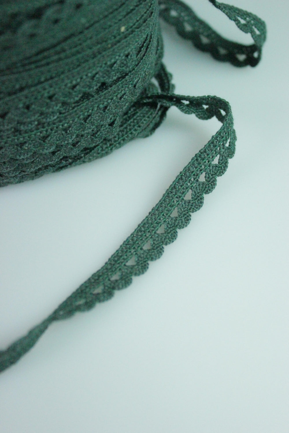 Dantela De Bumbac Elastica, 11mm, Verde