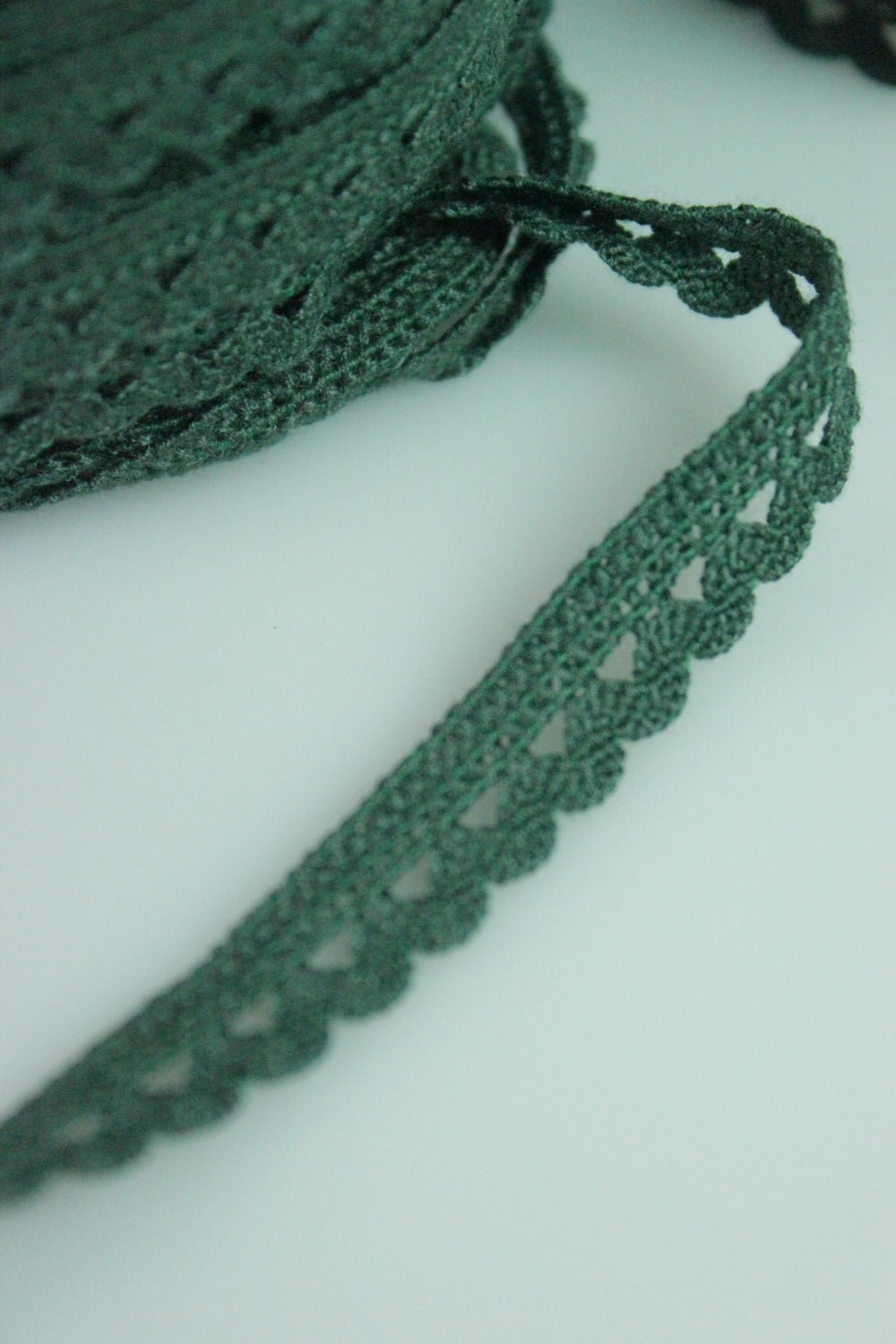 Dantela De Bumbac Elastica, 11mm, Verde