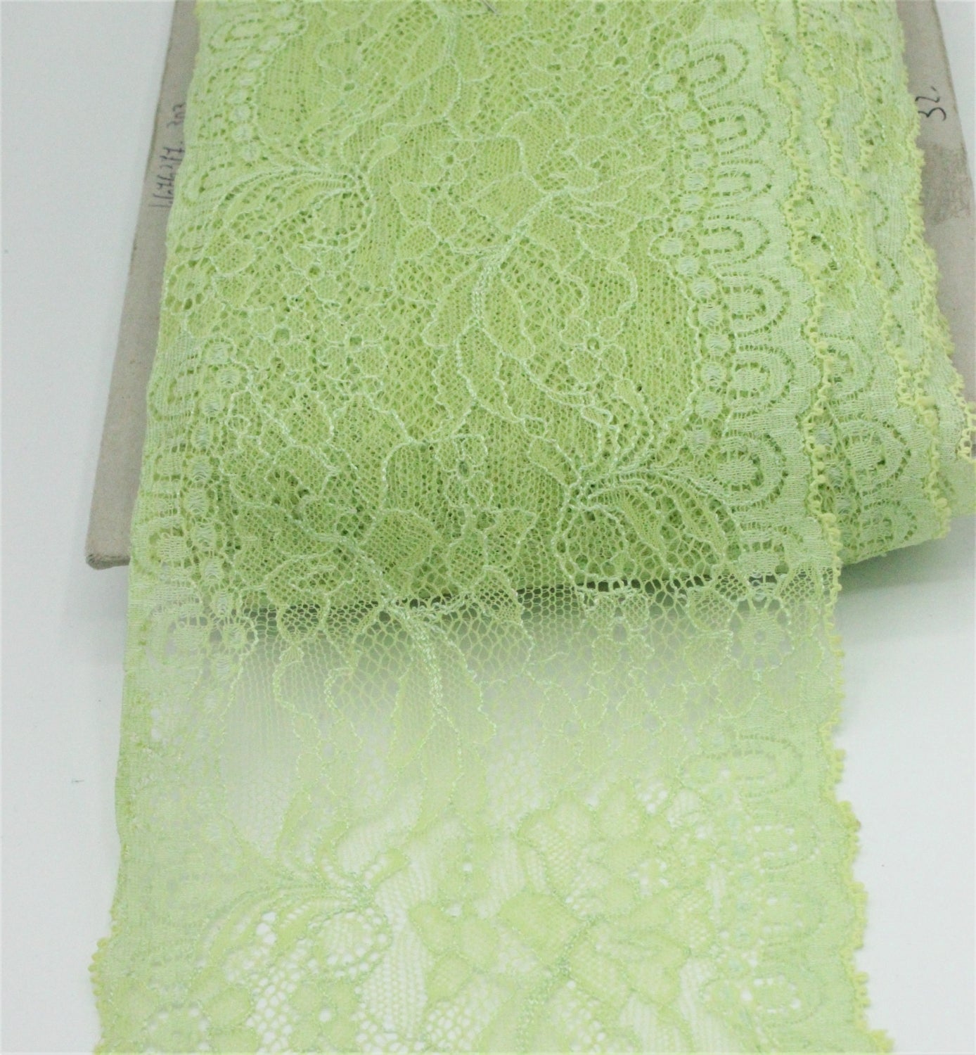 Dantela Fina Usor Elastica, 11cm, Verde
