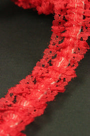 Dantela Pe Elastic Incretita, 30mm, Rosu