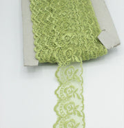 Dantela Pe Organza, 4cm, Verde