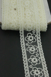 Dantela Pe Tull, 45mm,Crem Unt