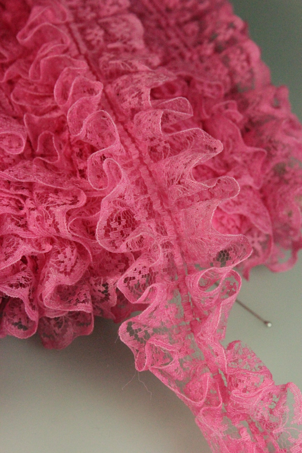 Dantela Plisata, 40mm, Fucsia