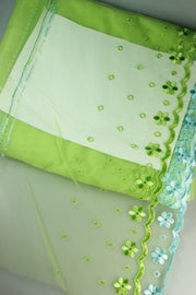 Dantela Tull Brodata, 25cm, Verde
