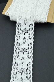 Dantela De Bumbac 5cm, Alb