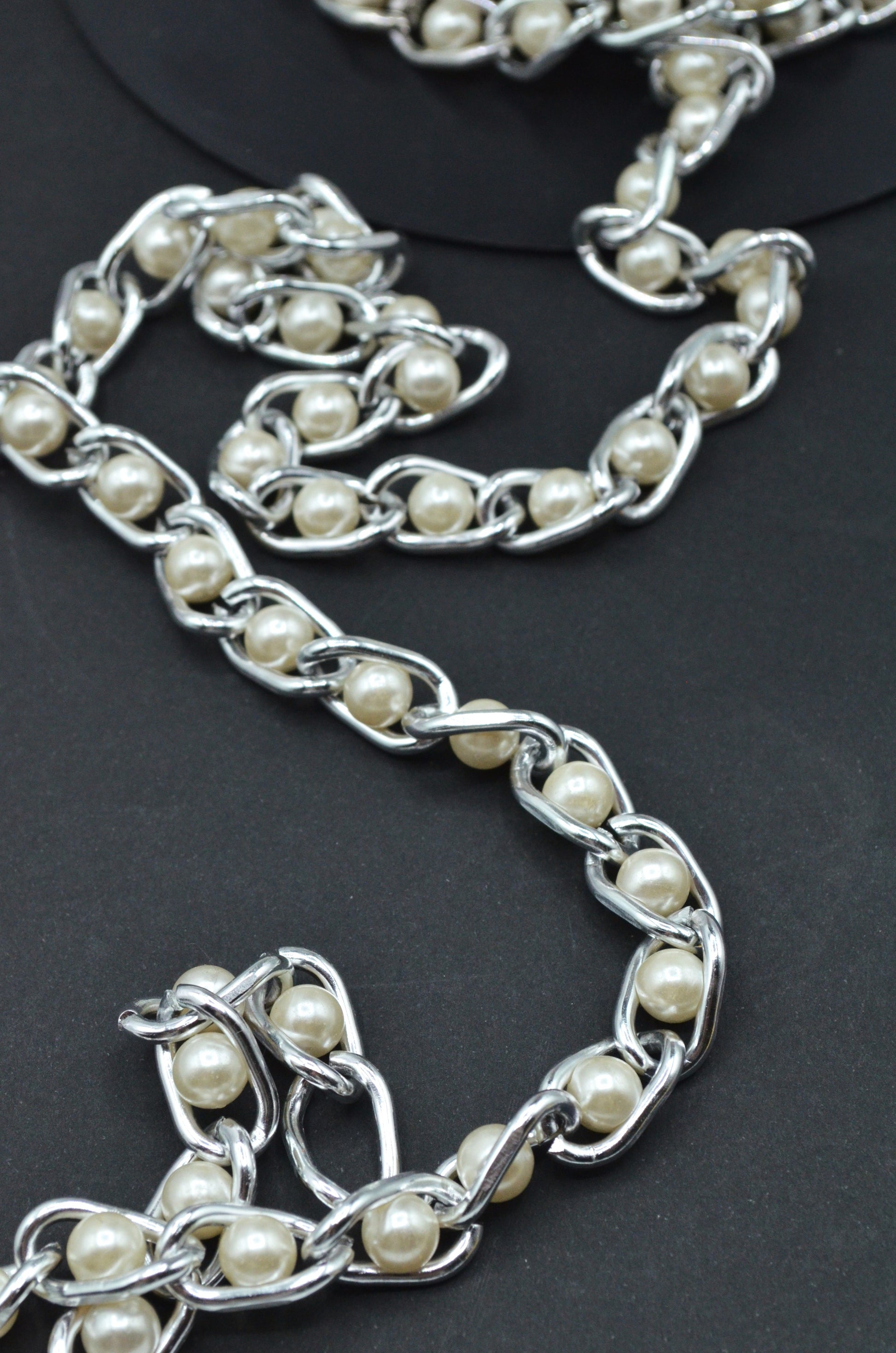 Lant Metalic Decorativ Cu Perle 11mm