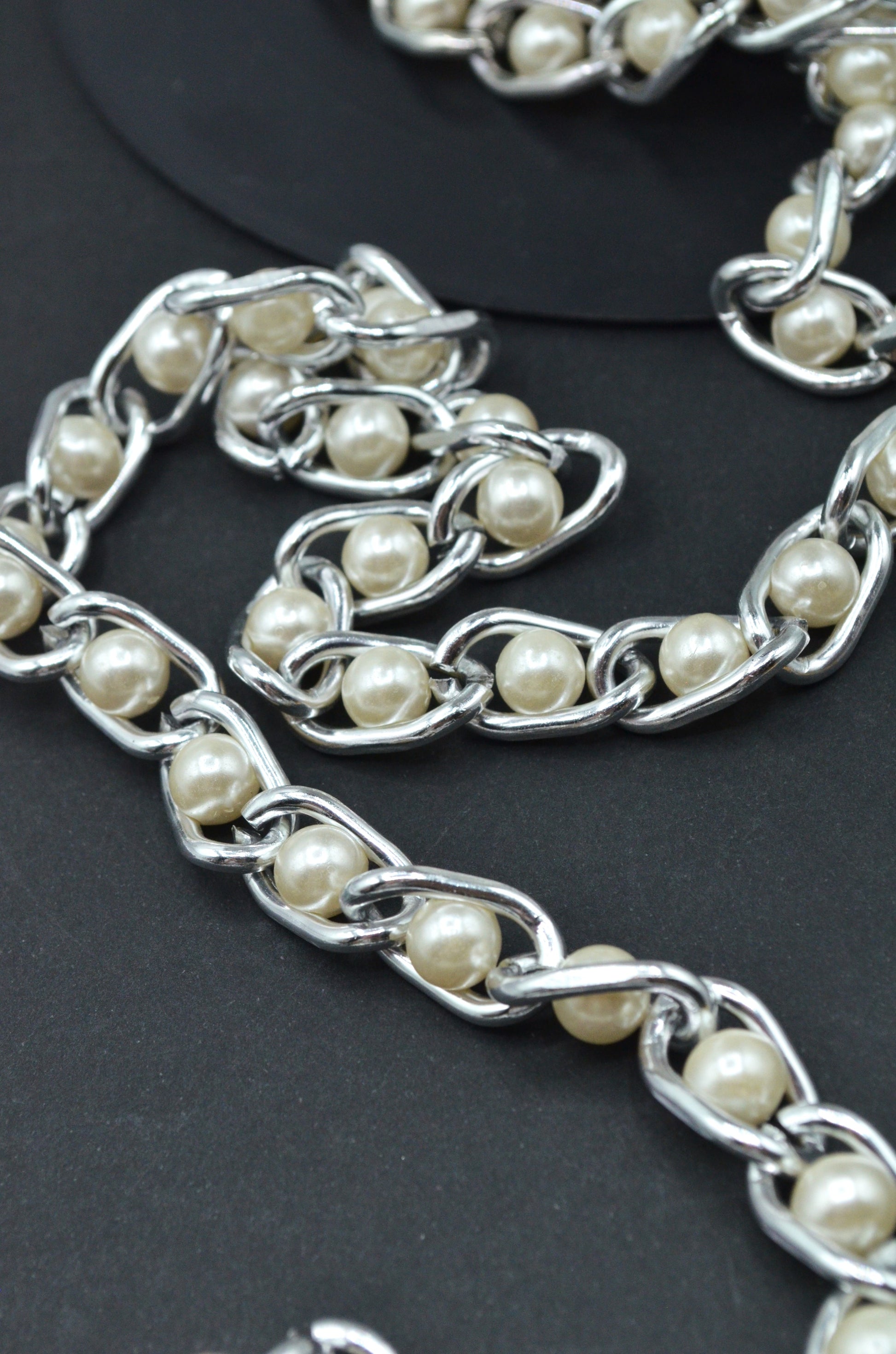 Lant Metalic Decorativ Cu Perle 11mm