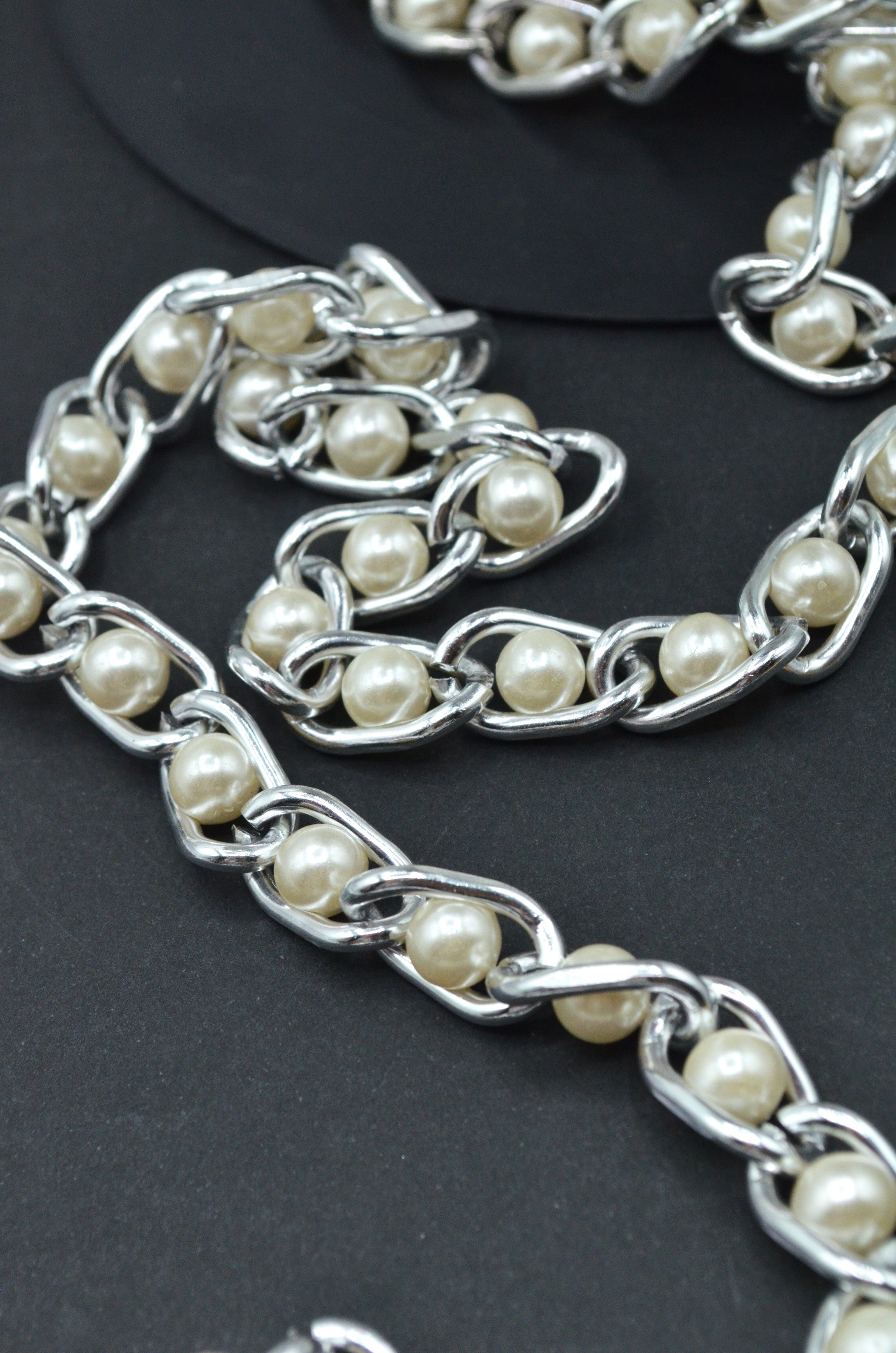Lant Metalic Decorativ Cu Perle 11mm
