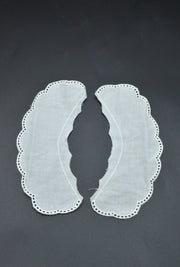 Guler De Bumbac Brodat Alb, 5x14cm