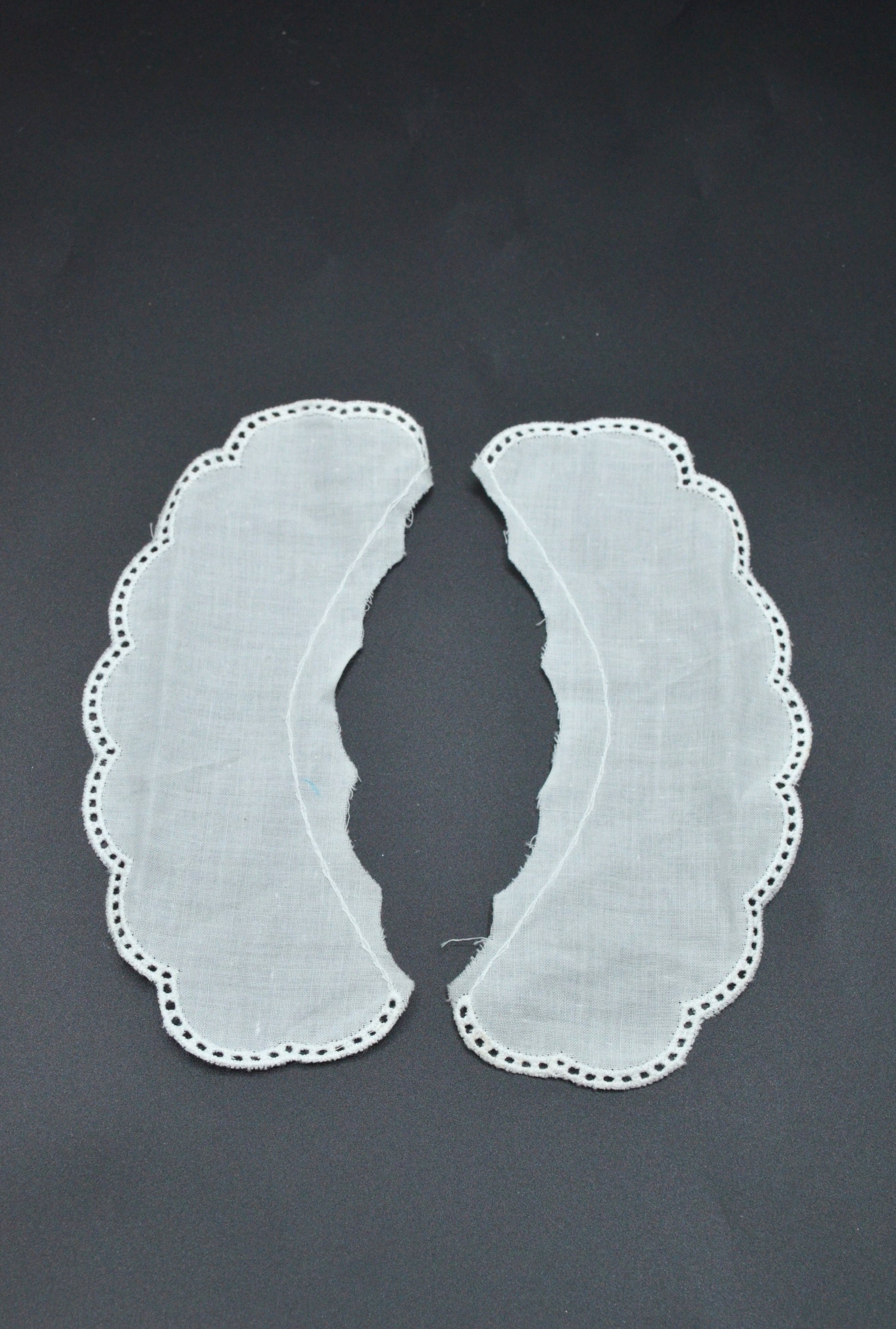 Guler De Bumbac Brodat Alb, 5x14cm