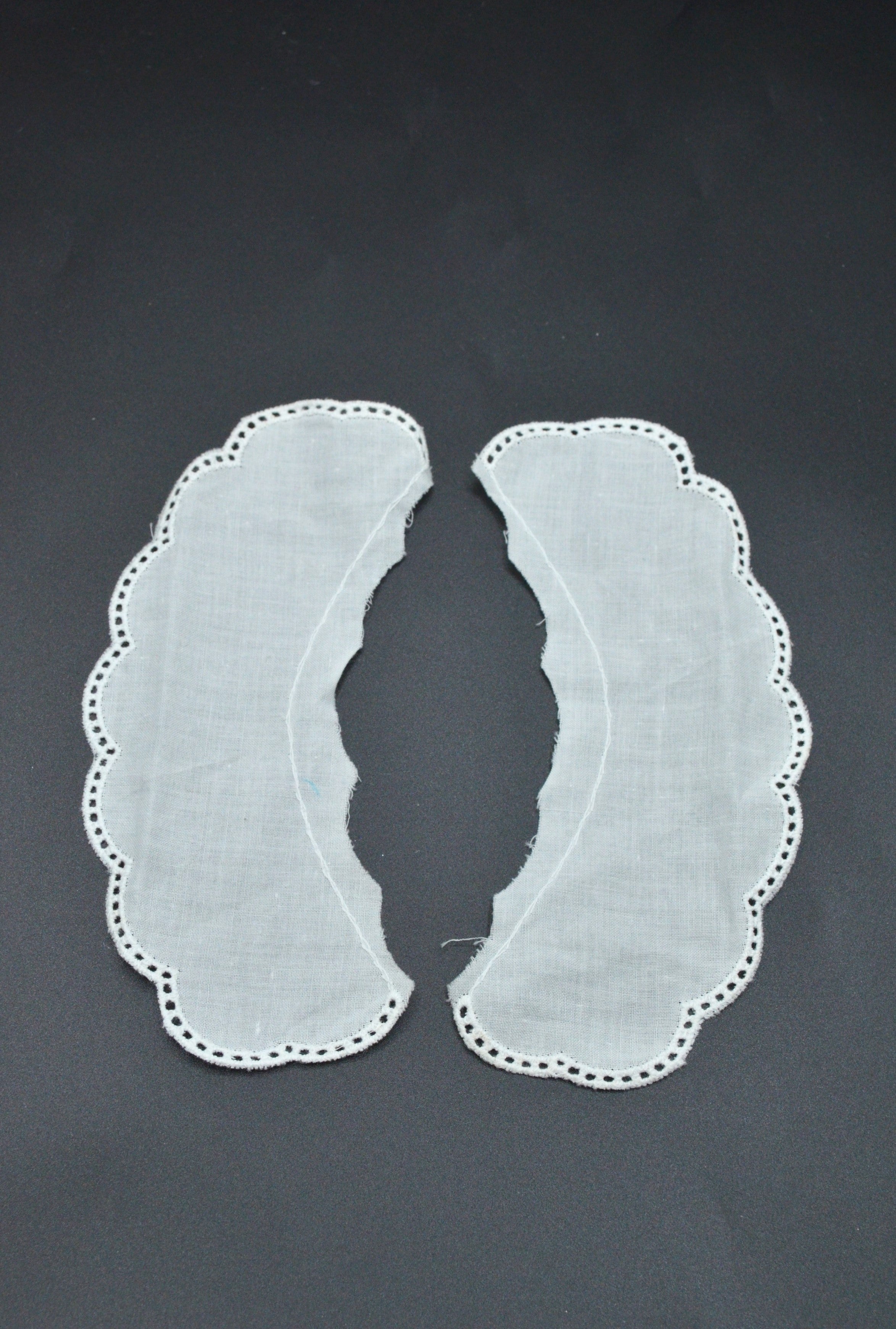 Guler De Bumbac Brodat Alb, 5x14cm
