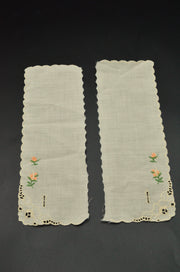 Guler Din Bumbac Brodat Crem, 8x22cm