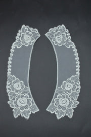 Guler Din Organza Brodat, 23x5cm, Alb
