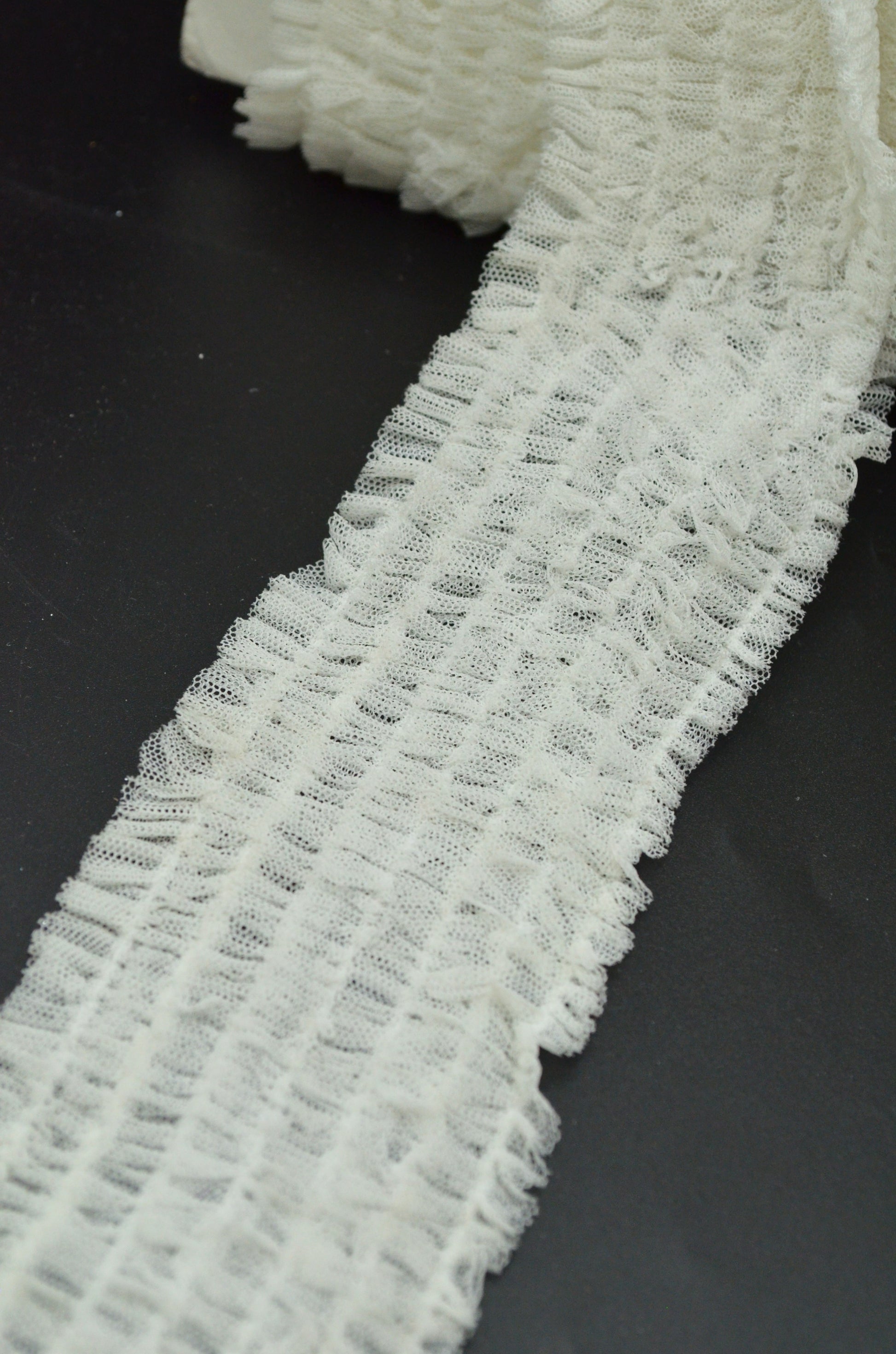 Pasmanterie Elastica Din Tull 75mm, Ivoire
