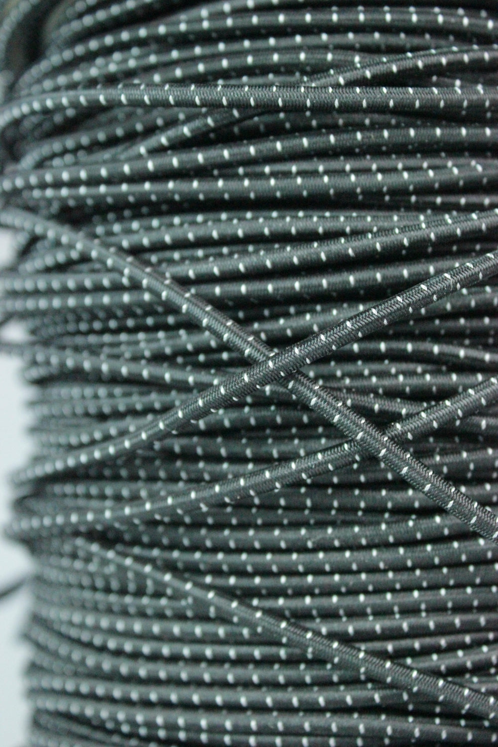 Elastic Rotund 2.50 mm, Negru Cu Alb