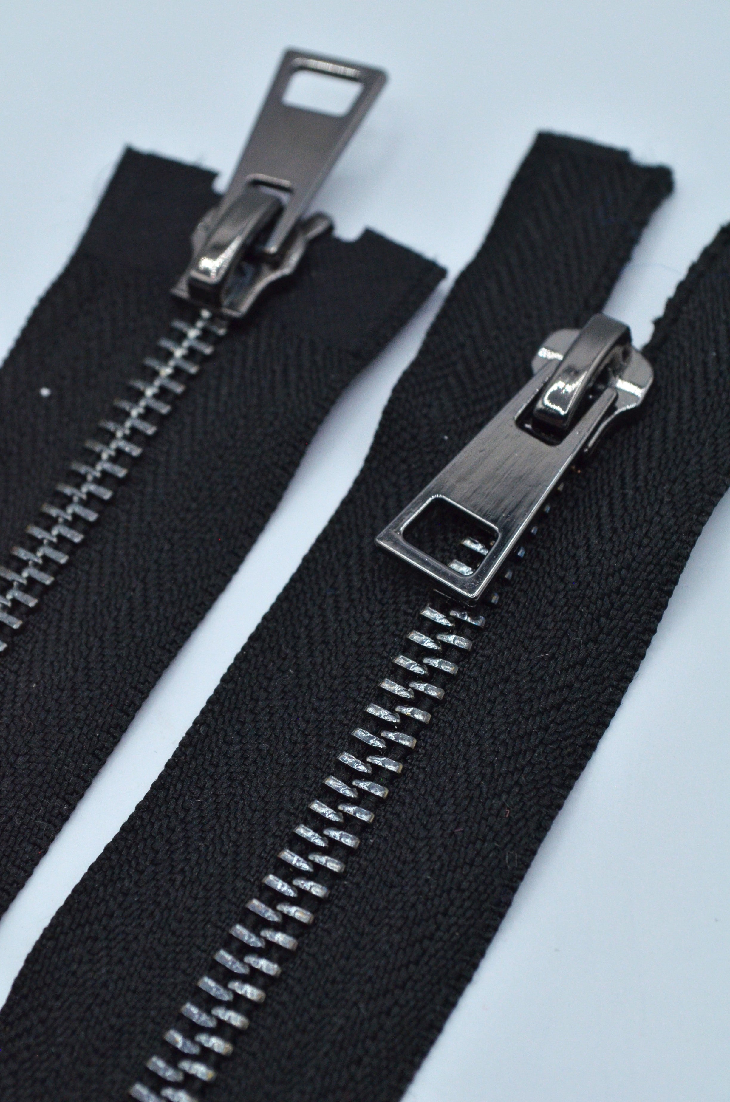 Fermoar Metalic 5mm, Cu Dublu Cursor 53cm, Negru